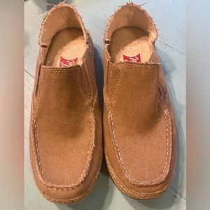 TONY LAMA MEN'S GATOR TAN SLIP-ON SHOES - MOC TOE